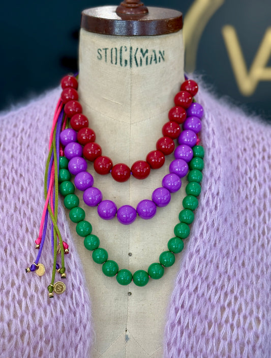 Bubble ketting Groen Roze