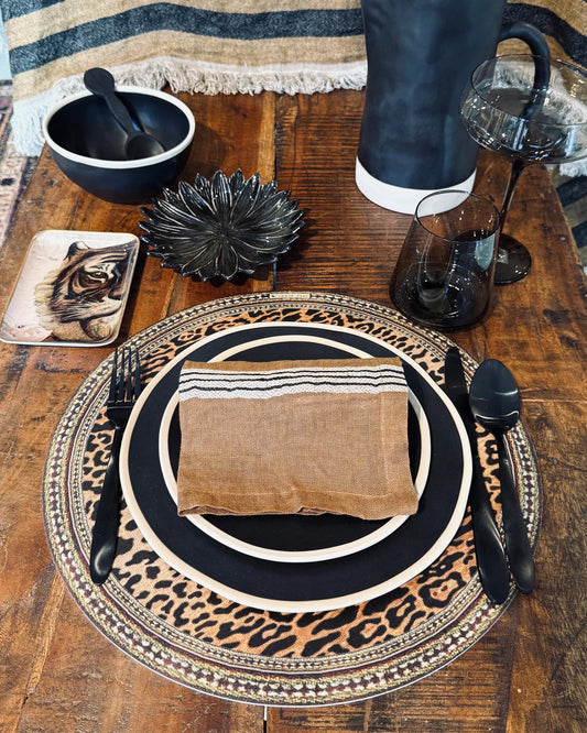 Placemat Leopard round