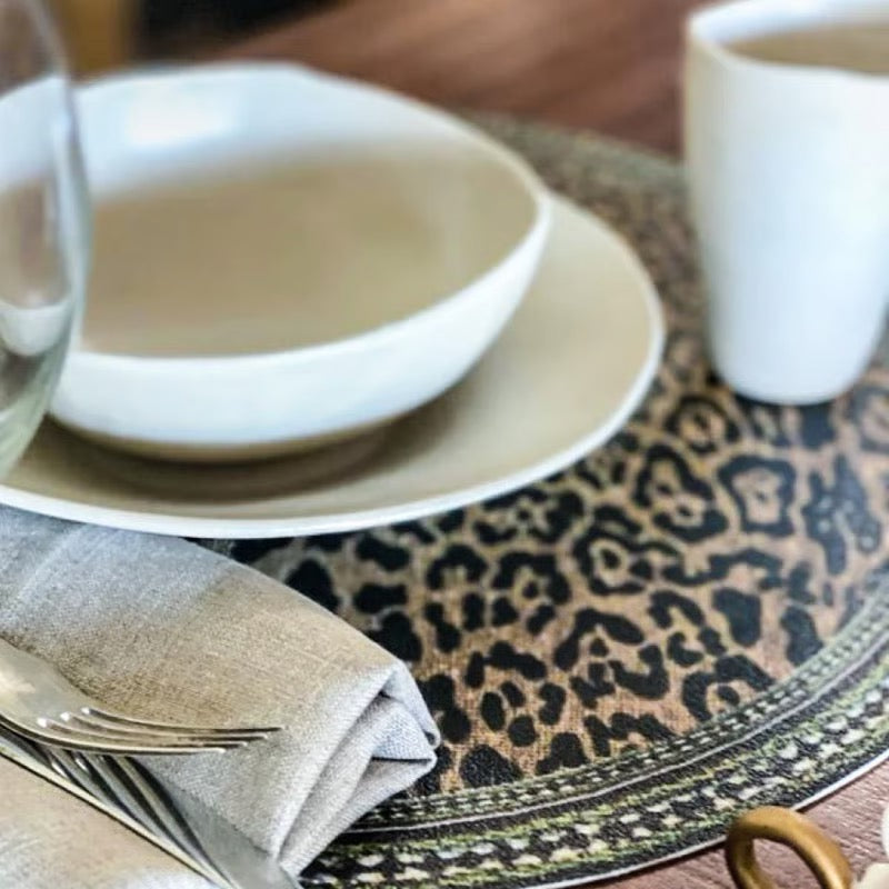 Placemat Leopard round