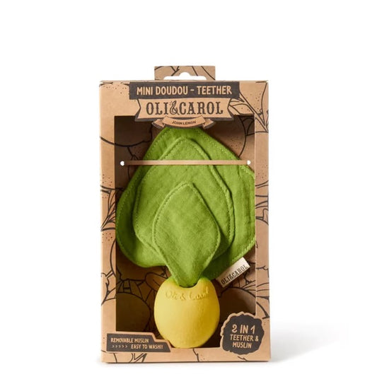 Oli&Carol Mini citroen knuffeldoekje - bijtring
