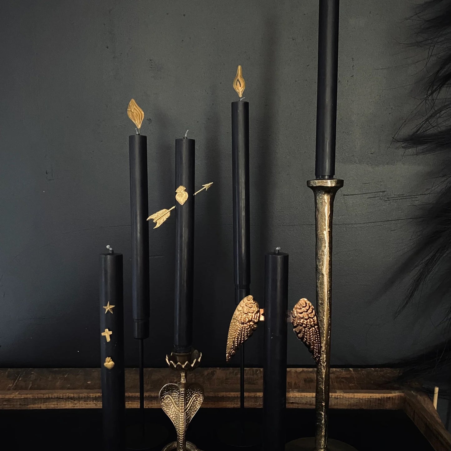 Boncoeurs Flames kaars pins set van 3