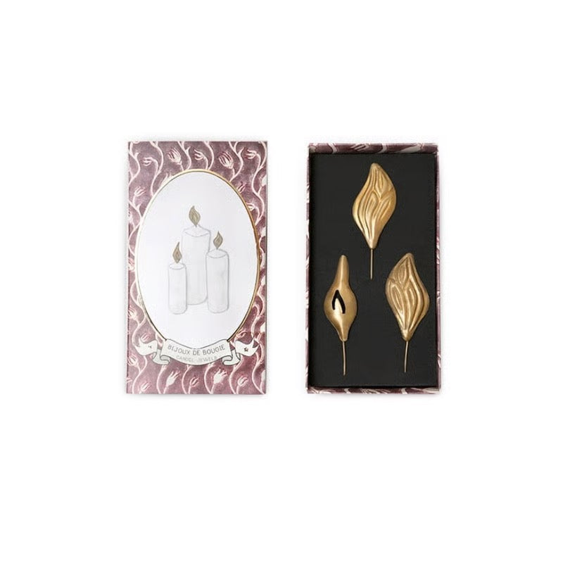 Boncoeurs Flames kaars pins set van 3