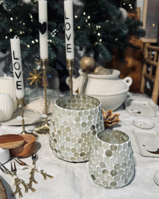 Votive waxinelicht houder mozaïek