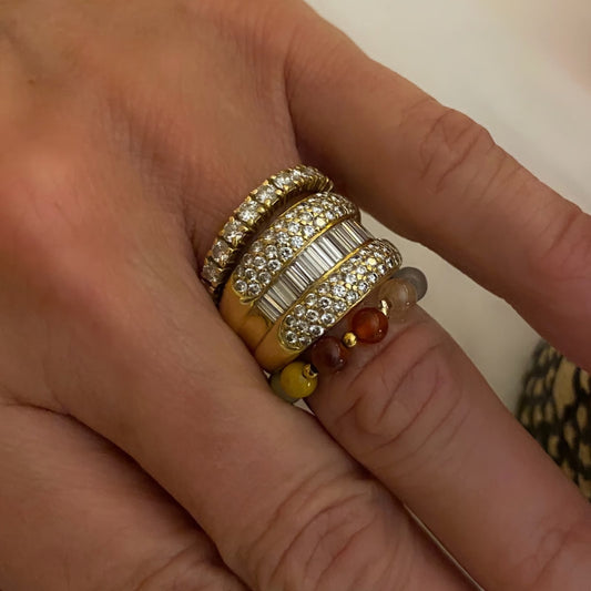 Gemstone rainbow ring