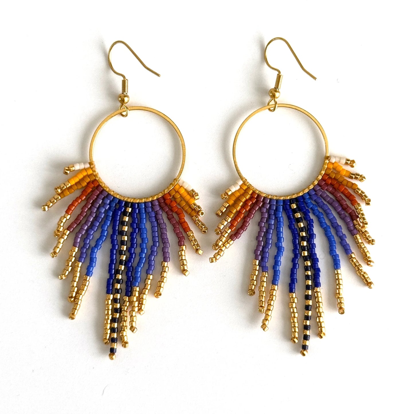 Wanted by DaS Beaded earrings Big Sun Multi Blue