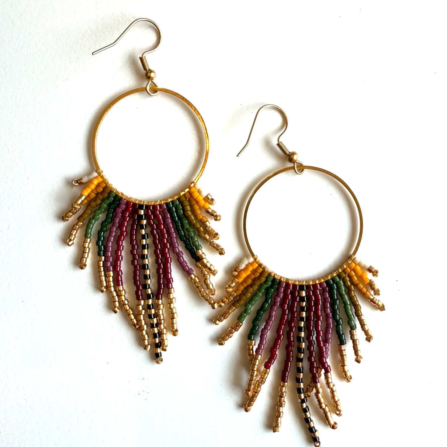 Wanted by DaS Beaded earrings Big Sun Multi Burgundy