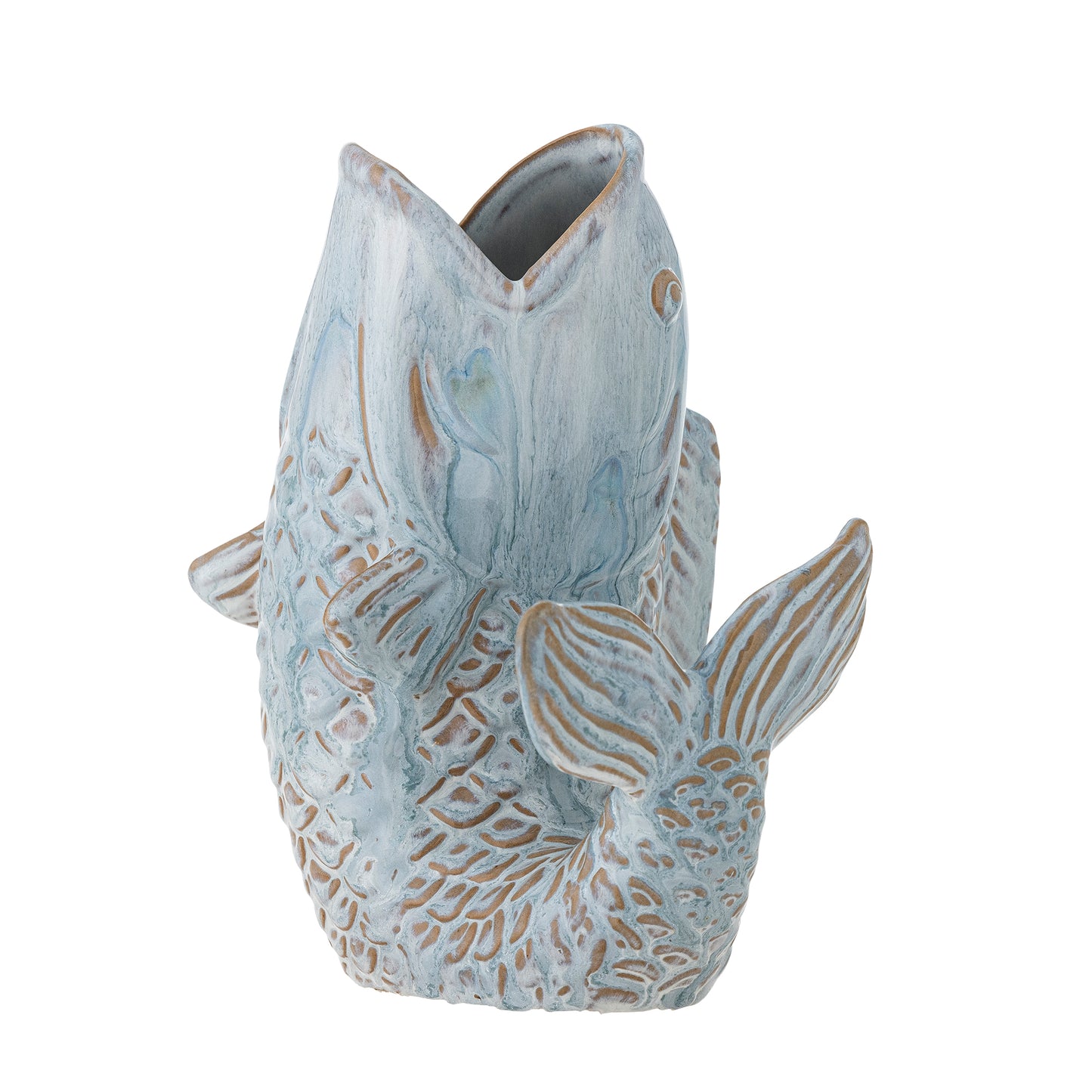 Bloomingville Hiro vase  –  vis – blauw – keramiek