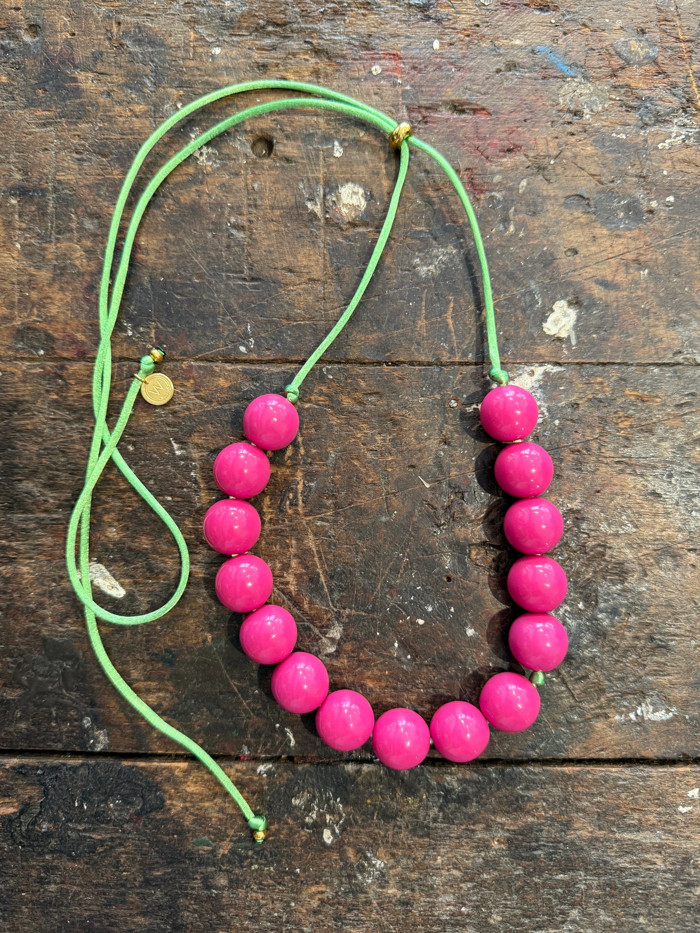 Bubble ketting Roze Groen