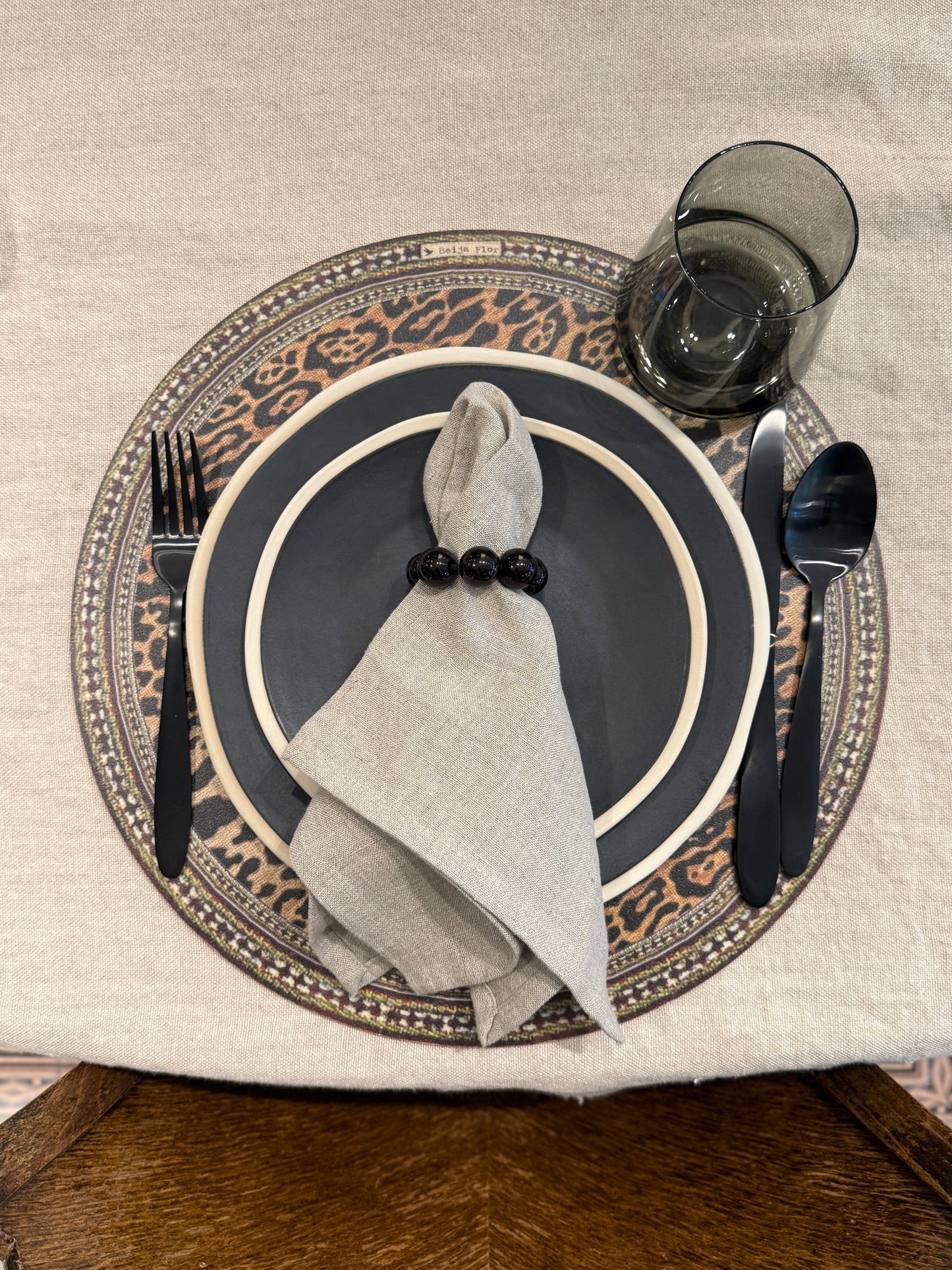 Placemat Leopard round