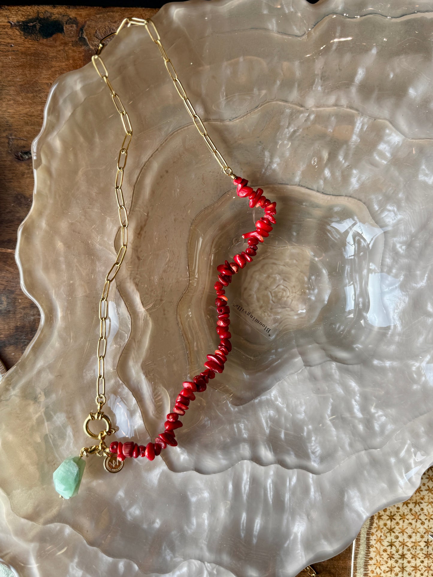 Wanted by DaS ketting Koraal Aventurijn RVS