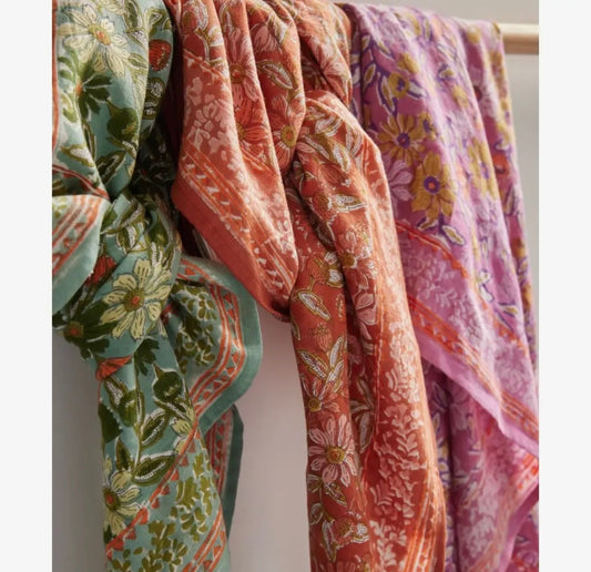 Bonheur du Jour Sjaal – Meera – Blauw groen