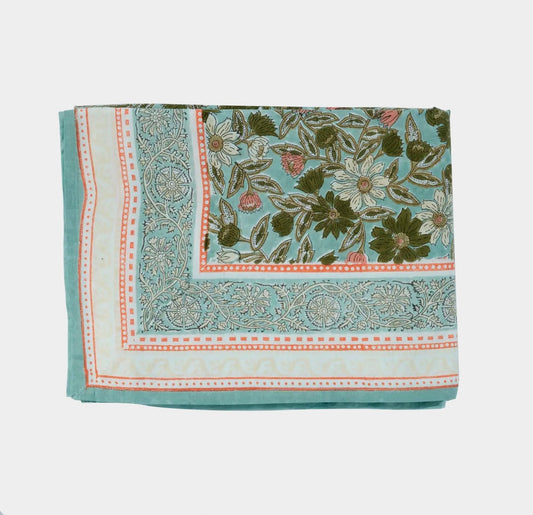 Bonheur du Jour Tafelkleed – Meera – Blauw groen