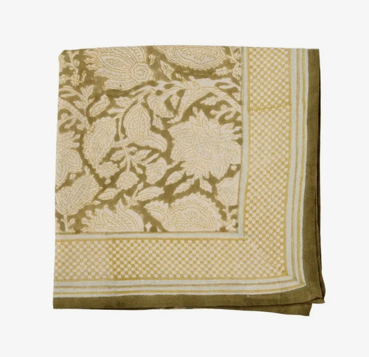 Bonheur du Jour Sjaal – Chandra – Khaki – 100 x100 cm