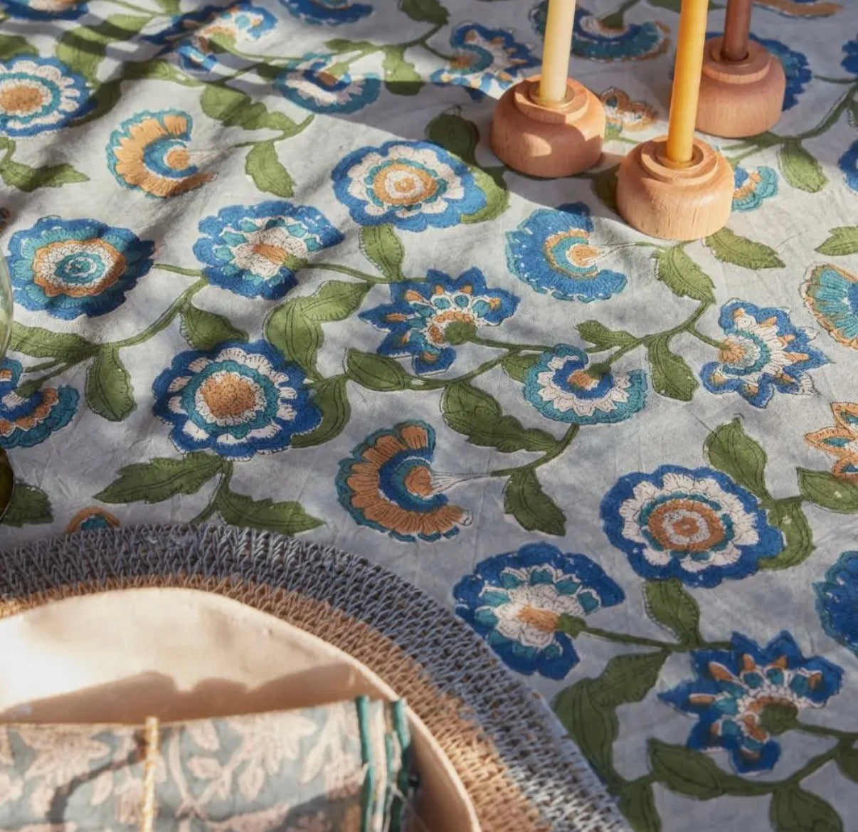 Bonheur du Jour Tafelkleed – Guapao – Blauw groen