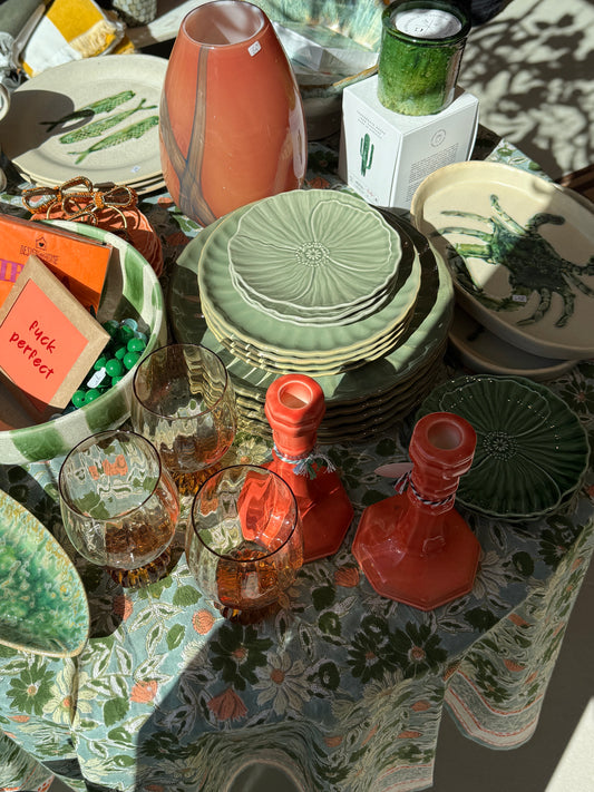 Bonheur du Jour Tafelkleed – Meera – Blauw groen
