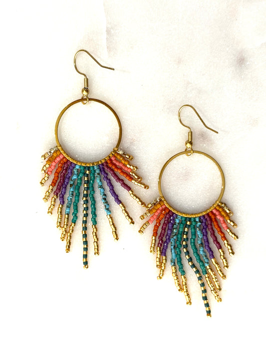 Wanted by DaS Beaded earrings Big Sun Turqoise