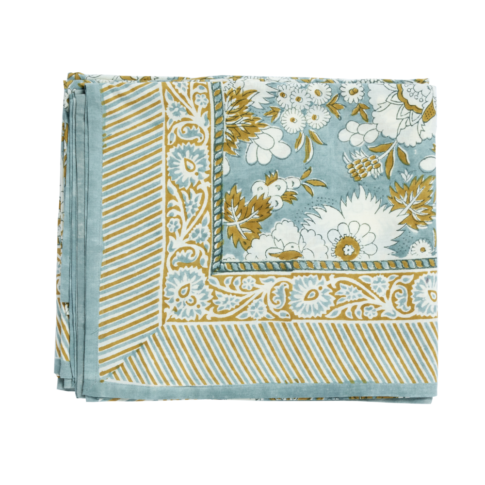 Bonheur du Jour Tafelkleed – Vishnu Blue – Blauw oker