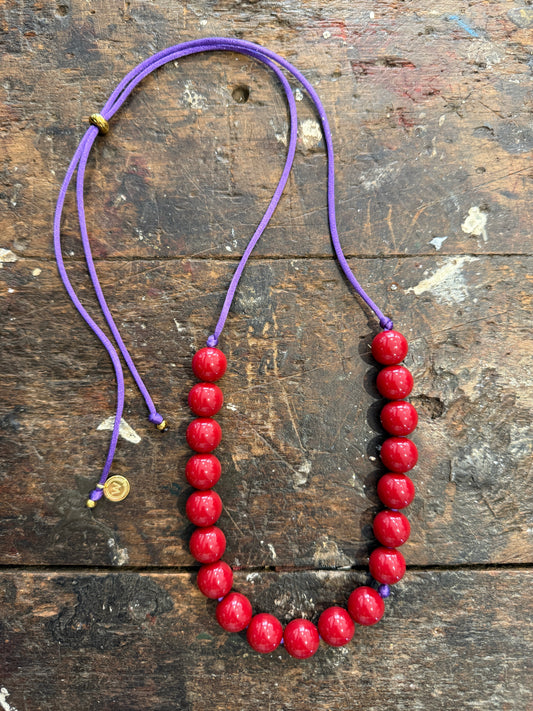 Bubble ketting Bordeaux Paars 14