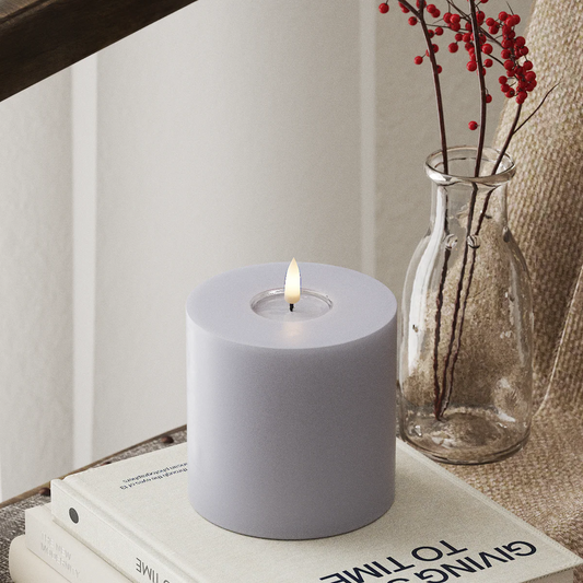 Stomp kaars 10 x 10 cm led Dusty Blue