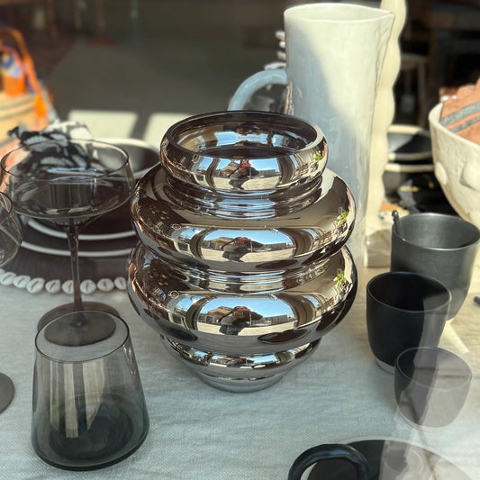 Bloomingville Zorya vaas zilver glas