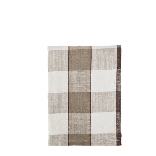 Madam Stoltz Kitchen towel Checked Taupe
