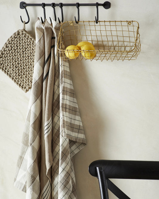 Madam Stoltz Kitchen towel Stripe Taupe