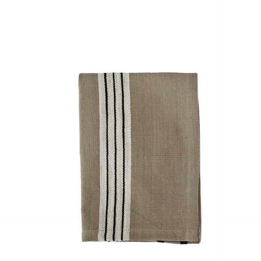 Madam Stoltz Kitchen towel Stripe Taupe