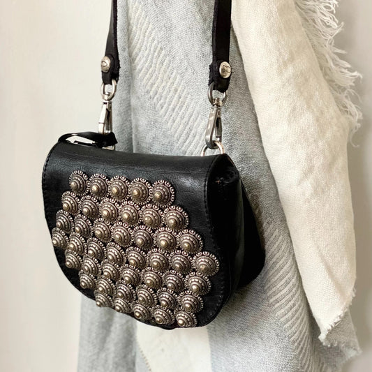 Campomaggi tas zwart met studs