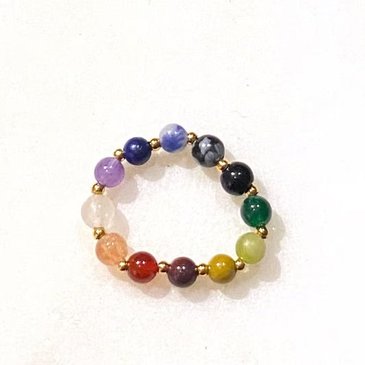 Gemstone rainbow ring