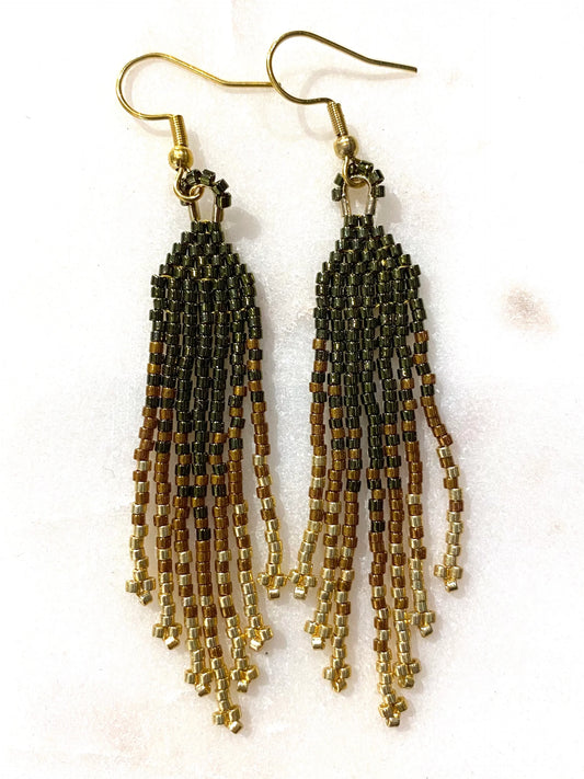 Wanted by DaS Beaded earrings OBG S Olive bronze gold