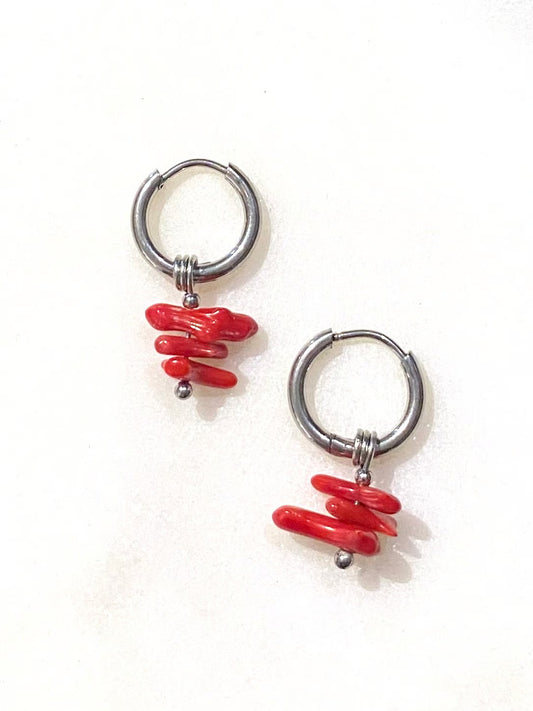 Wanted by DaS Earrings Coral charm S silver