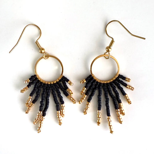 Wanted by DaS earrings Sun Matte Black Gold