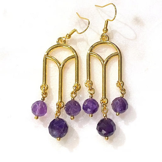 Wanted by DaS Earrings Tripple Amethist